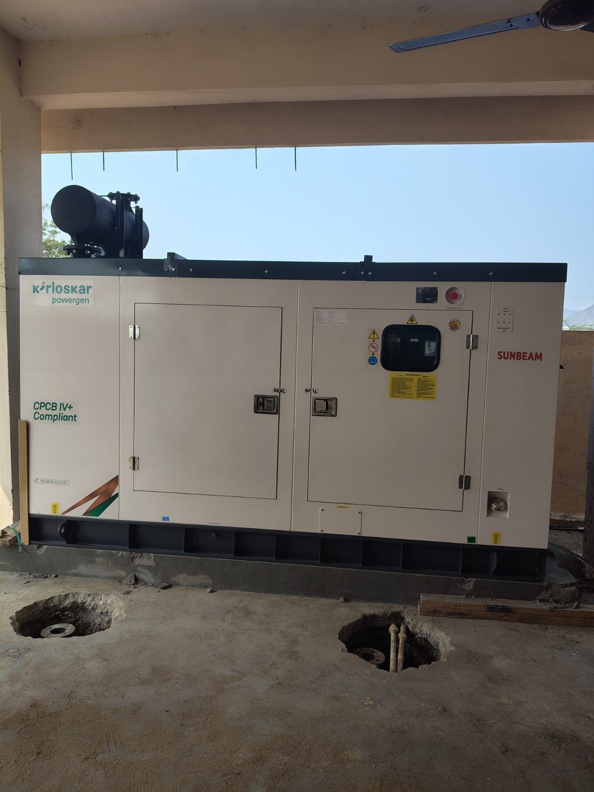 Kirloskar Powergen Sunbeam CPCB IV+ generator installation